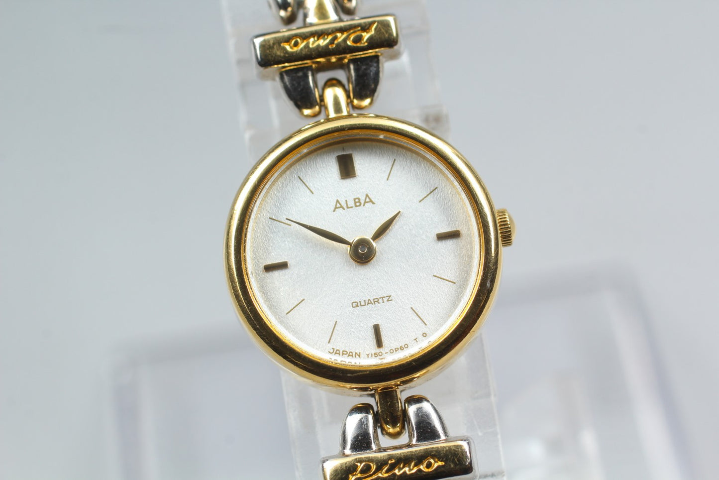 Vtg.1992 [N MINT] SEIKO ALBA Y150-0B00 17.5mm Bracelet Quartz Ladies Watch JAPAN