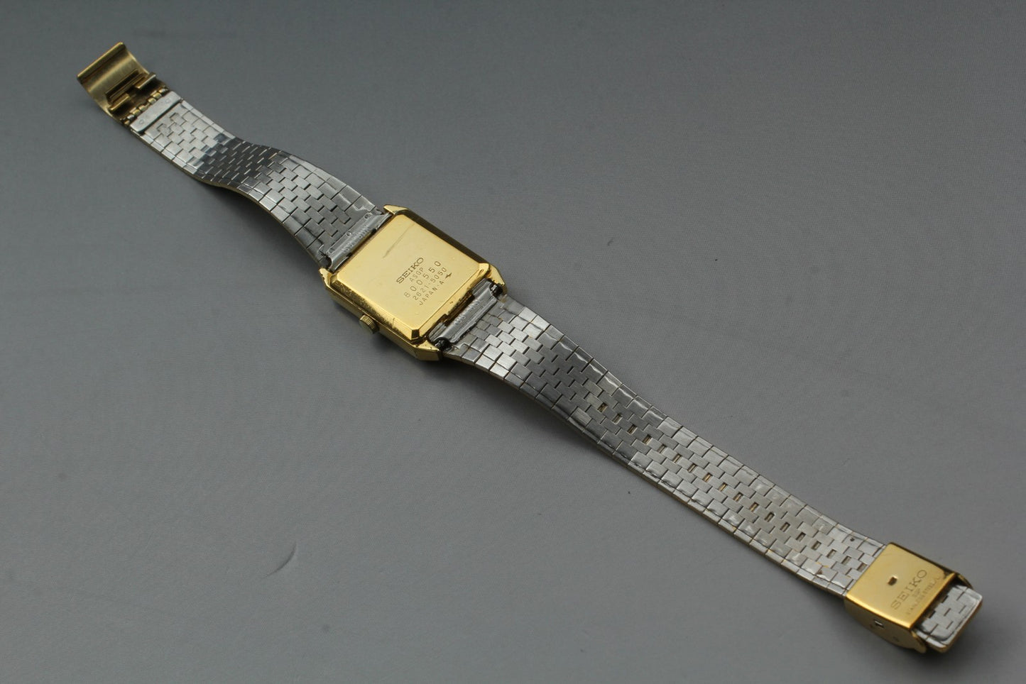 Vtg.1988 [Exc+5] SEIKO 2621-5050 Tank 20mm Gold Quartz Ladies Watch From JAPAN