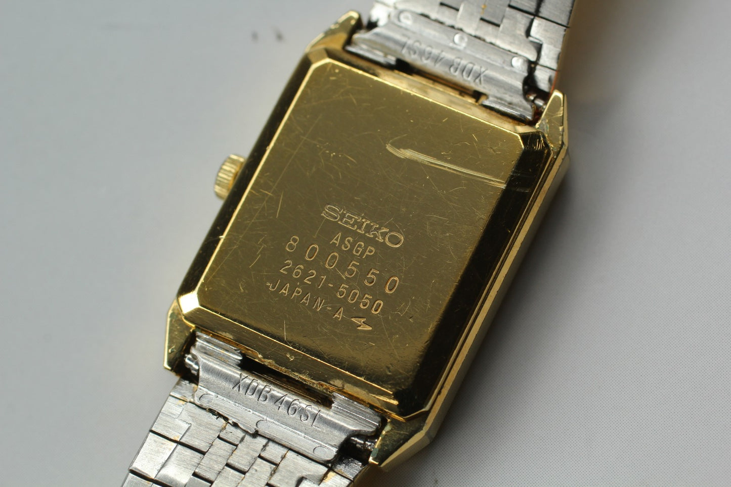 Vtg.1988 [Exc+5] SEIKO 2621-5050 Tank 20mm Gold Quartz Ladies Watch From JAPAN