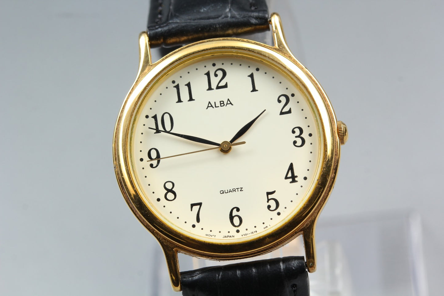 Vtg.1996 [ N MINT ] SEIKO ALBA V501-6K80 33mm Gold Quartz Men's Watch JAPAN