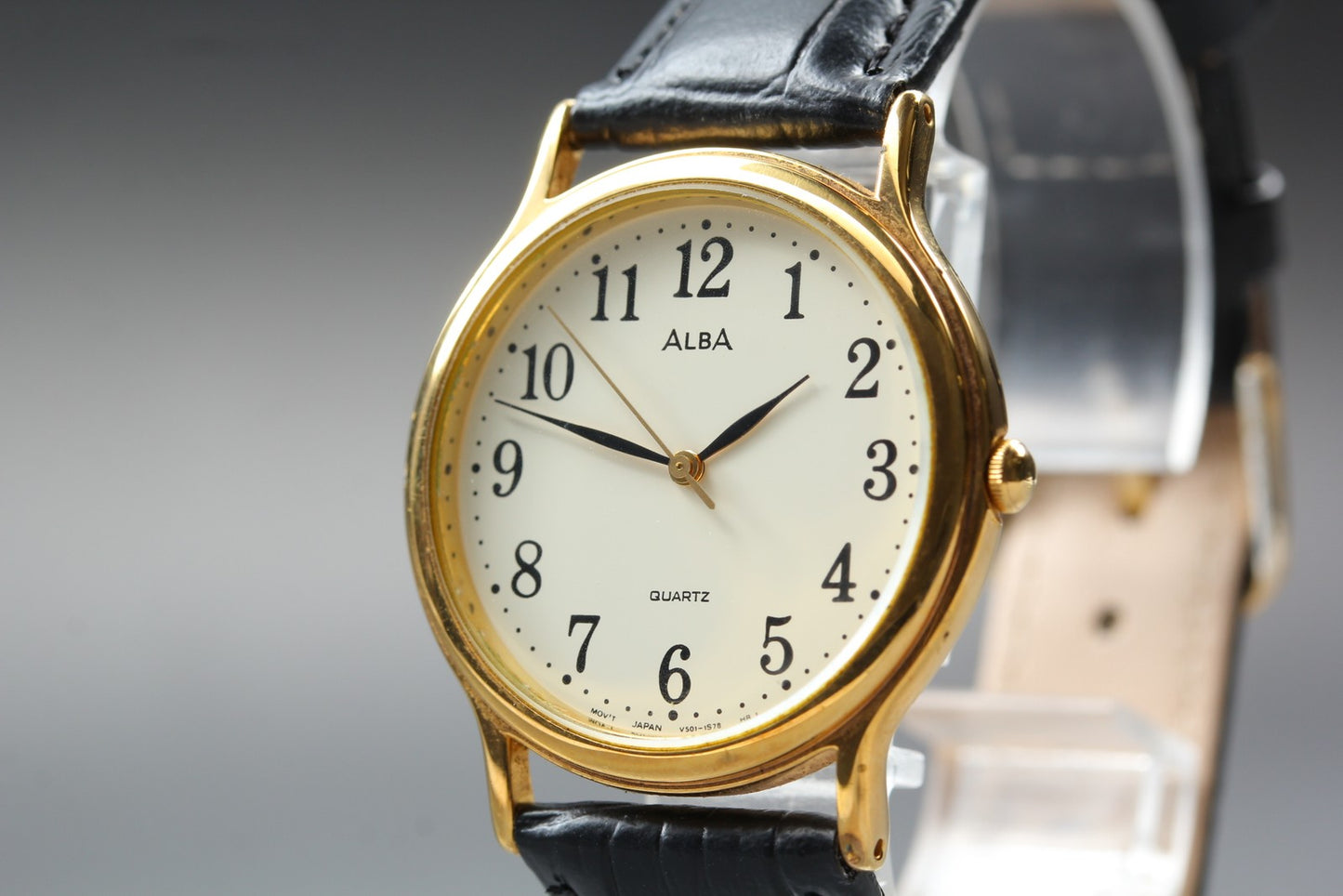 Vtg.1996 [ N MINT ] SEIKO ALBA V501-6K80 33mm Gold Quartz Men's Watch JAPAN