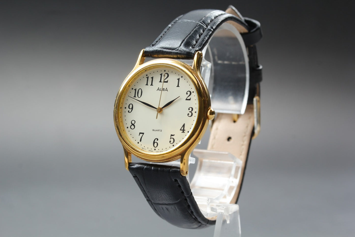 Vtg.1996 [ N MINT ] SEIKO ALBA V501-6K80 33mm Gold Quartz Men's Watch JAPAN
