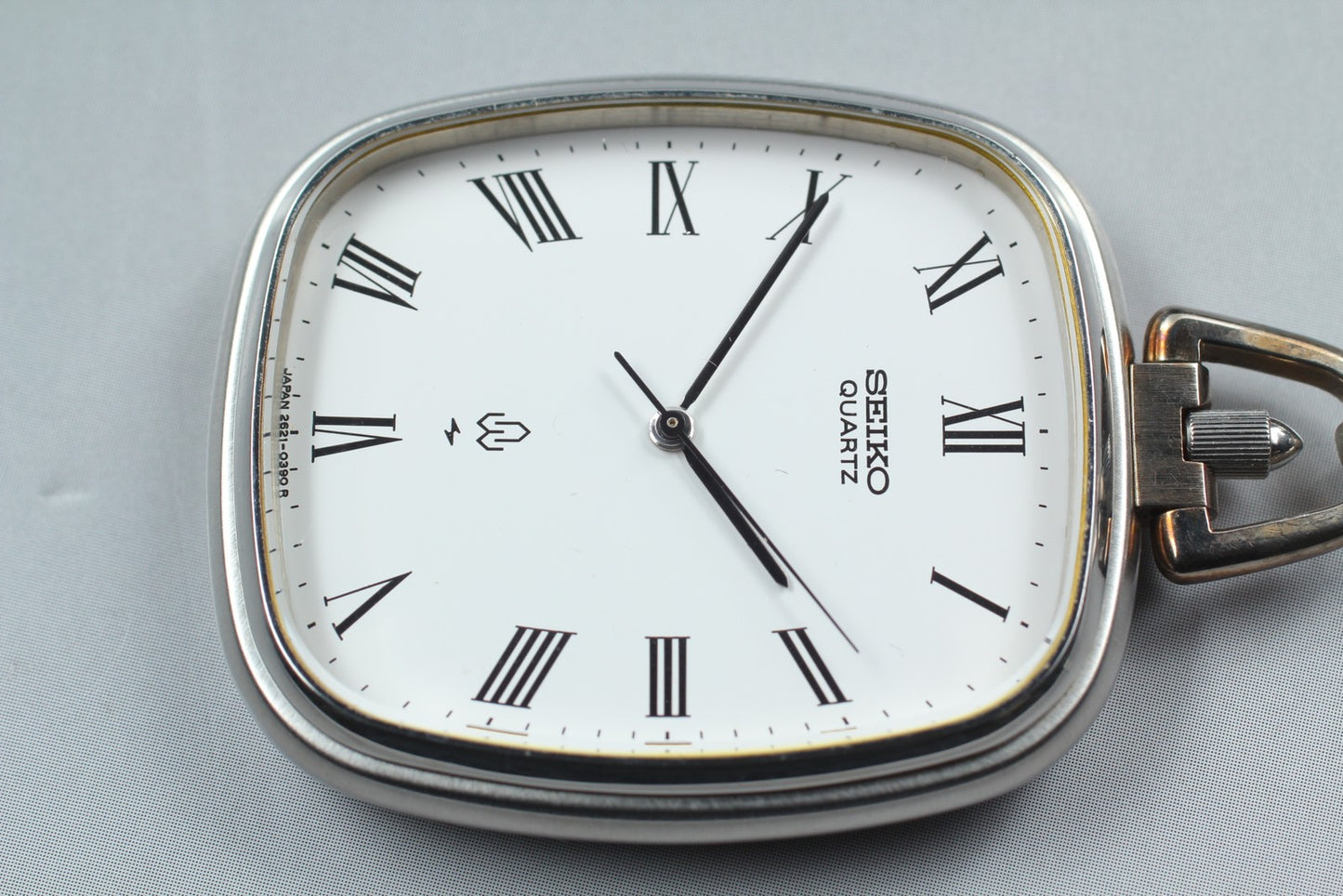 Vtg. [Near MINT] SEIKO 2621-5190 Roman Tank 34mm Quartz  Pocket Watch From JAPAN