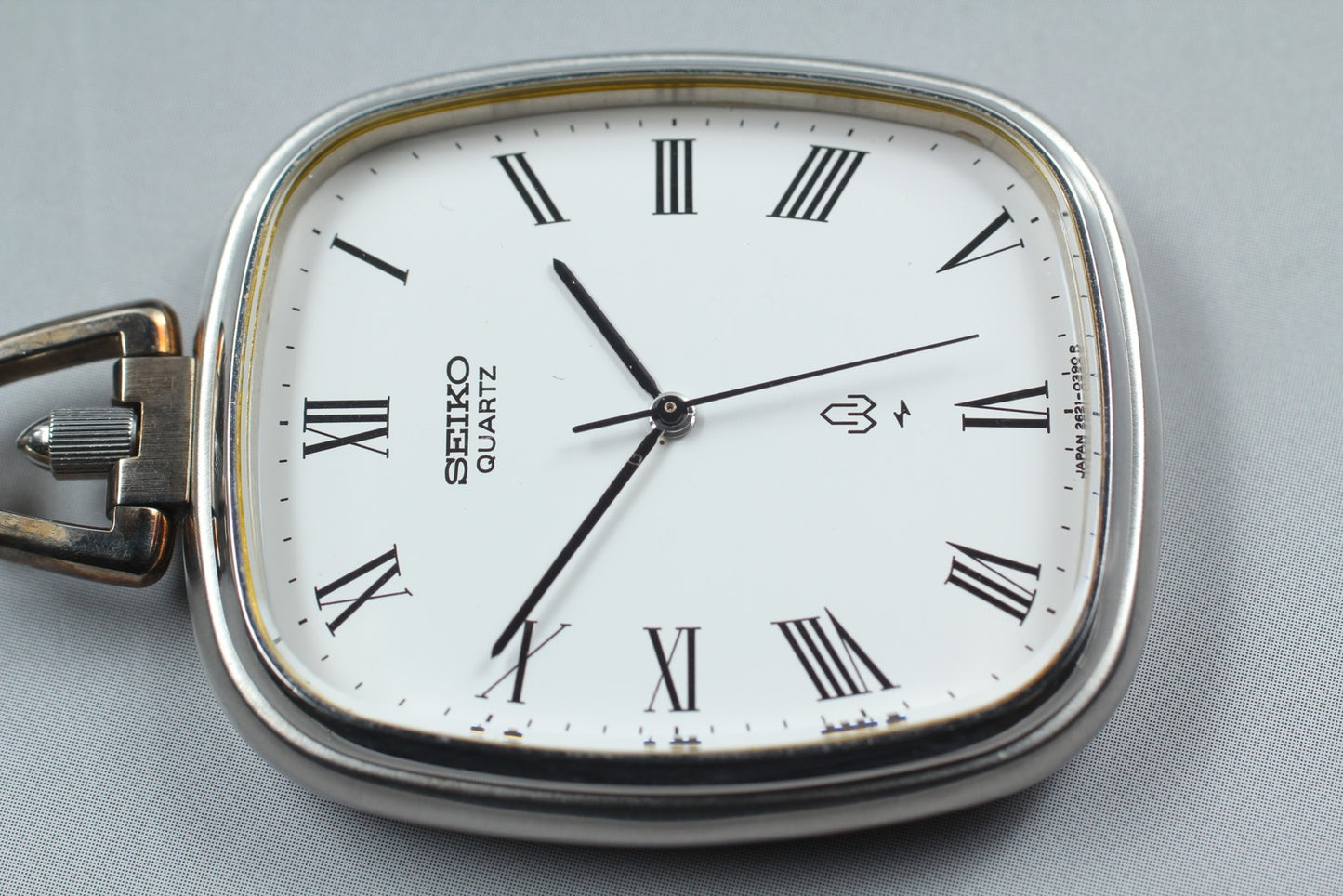 Vtg. [Near MINT] SEIKO 2621-5190 Roman Tank 34mm Quartz  Pocket Watch From JAPAN