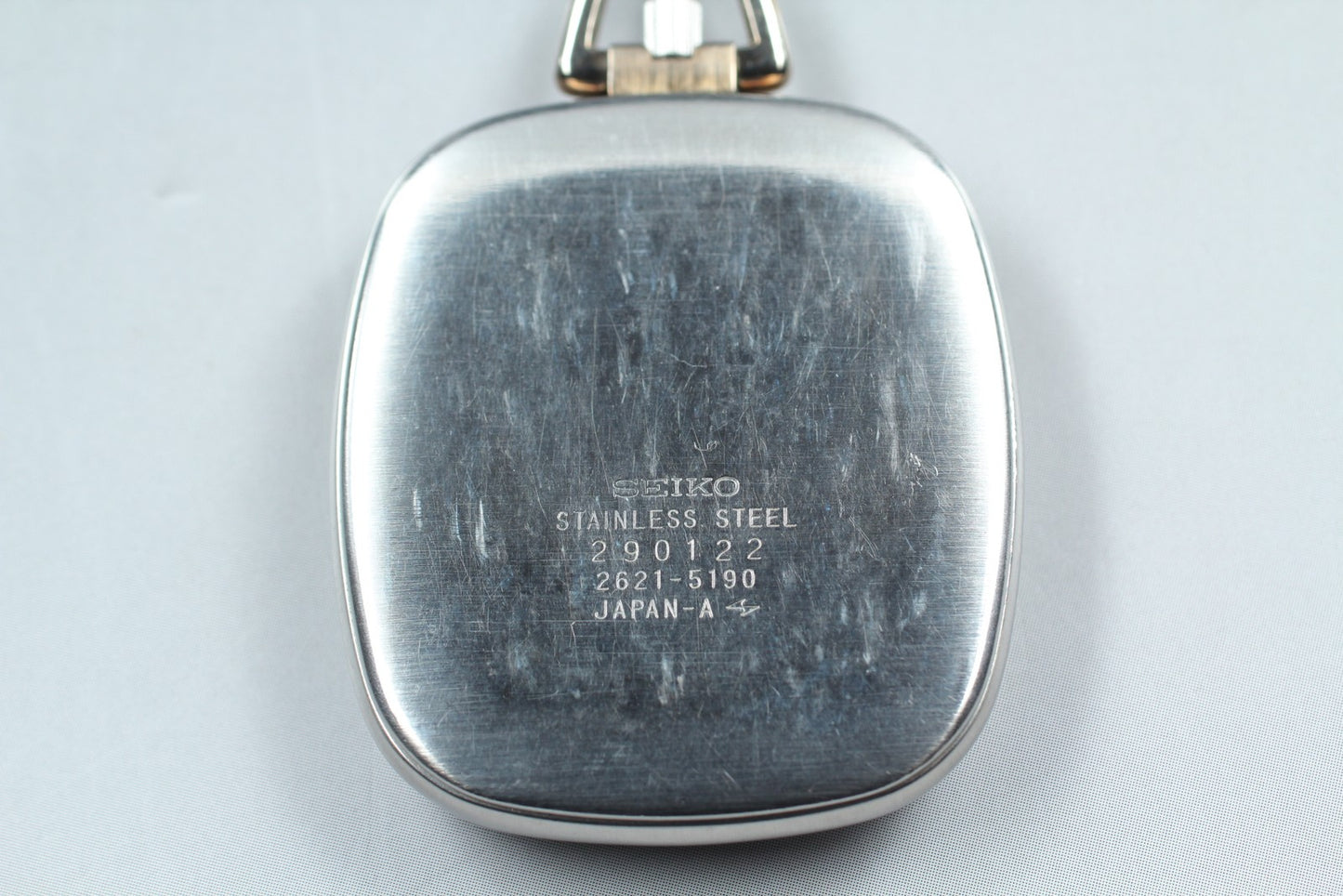 Vtg. [Near MINT] SEIKO 2621-5190 Roman Tank 34mm Quartz  Pocket Watch From JAPAN