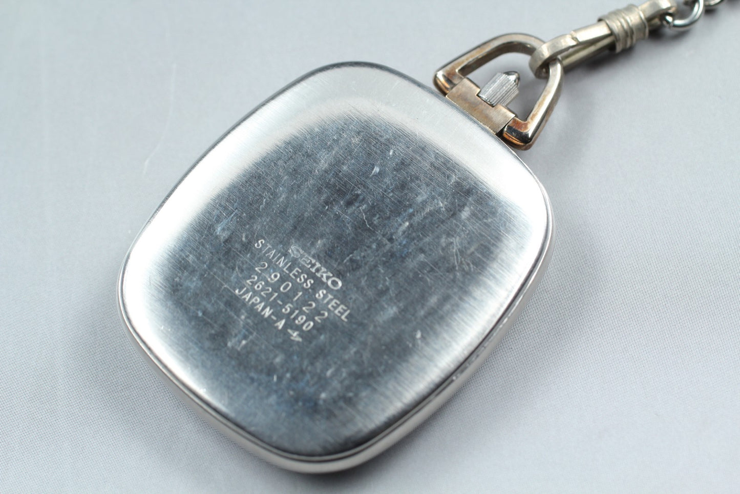 Vtg. [Near MINT] SEIKO 2621-5190 Roman Tank 34mm Quartz  Pocket Watch From JAPAN