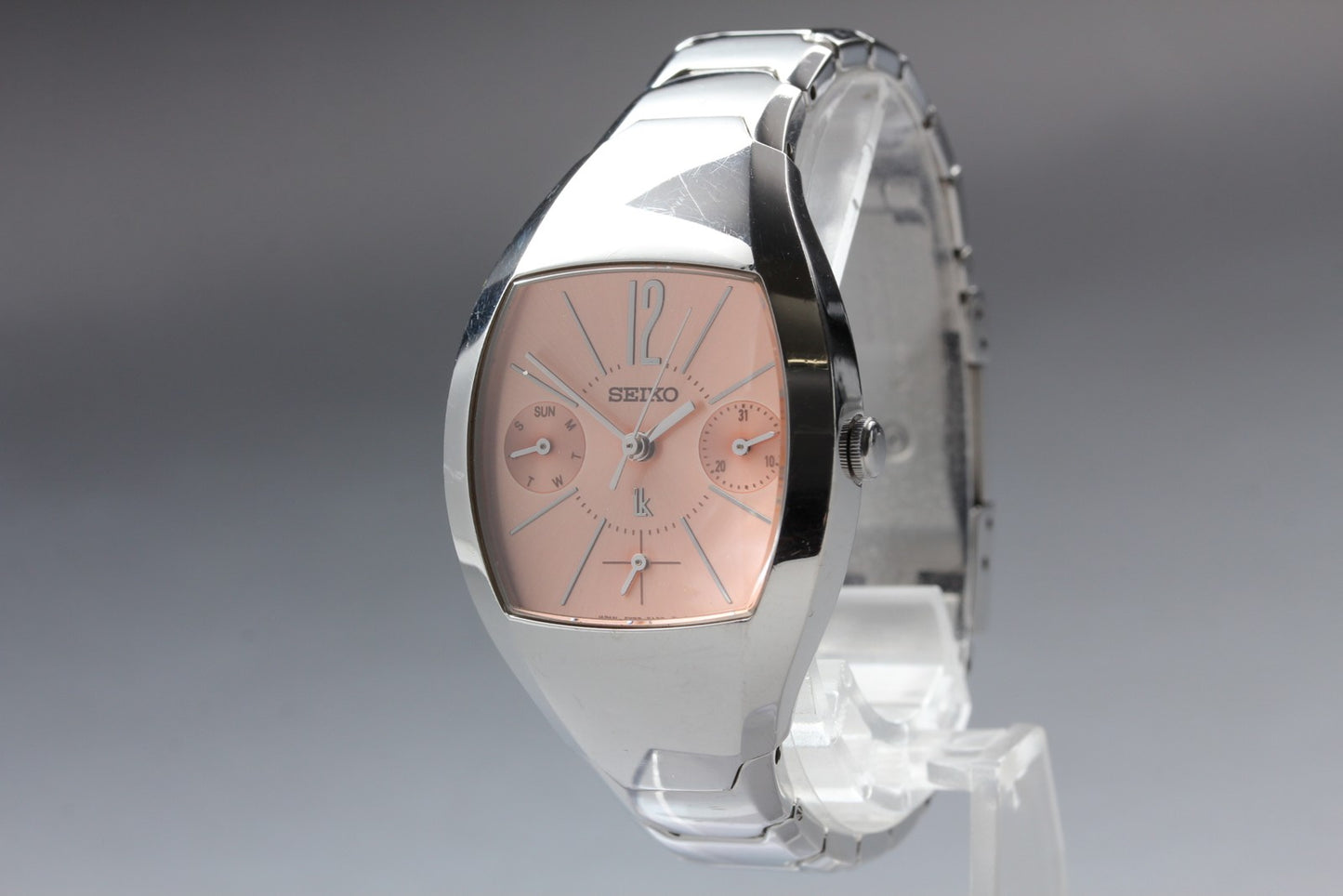 Vtg. 1998[N MINT] SEIKO LUKIA 5Y89-5A20 27.5mm Tonneau Quartz Ladies Watch JAPAN