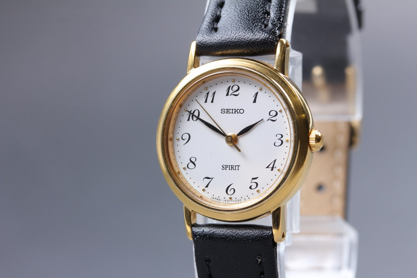 Vtg.1985[ N MINT ] SEIKO SPIRIT 1F21-0H70 23.5mm Gold Quartz Ladies Watch JAPAN