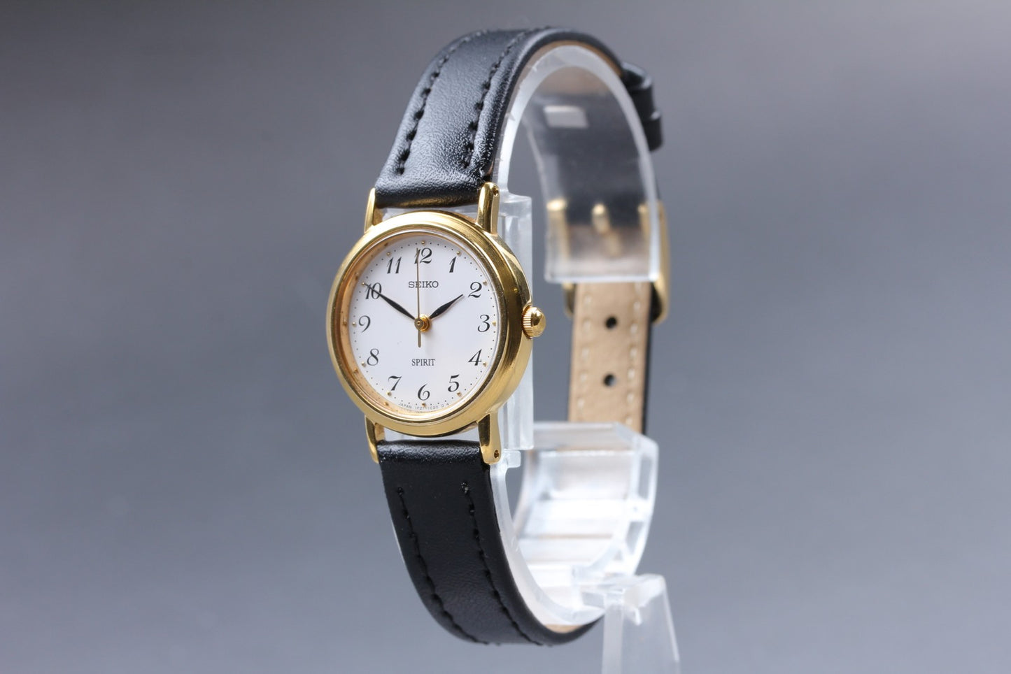 Vtg.1985[ N MINT ] SEIKO SPIRIT 1F21-0H70 23.5mm Gold Quartz Ladies Watch JAPAN
