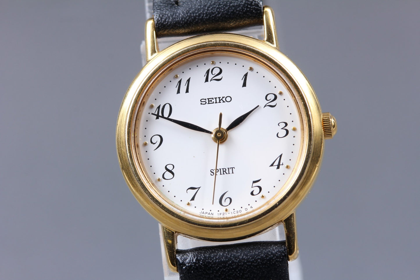 Vtg.1985[ N MINT ] SEIKO SPIRIT 1F21-0H70 23.5mm Gold Quartz Ladies Watch JAPAN