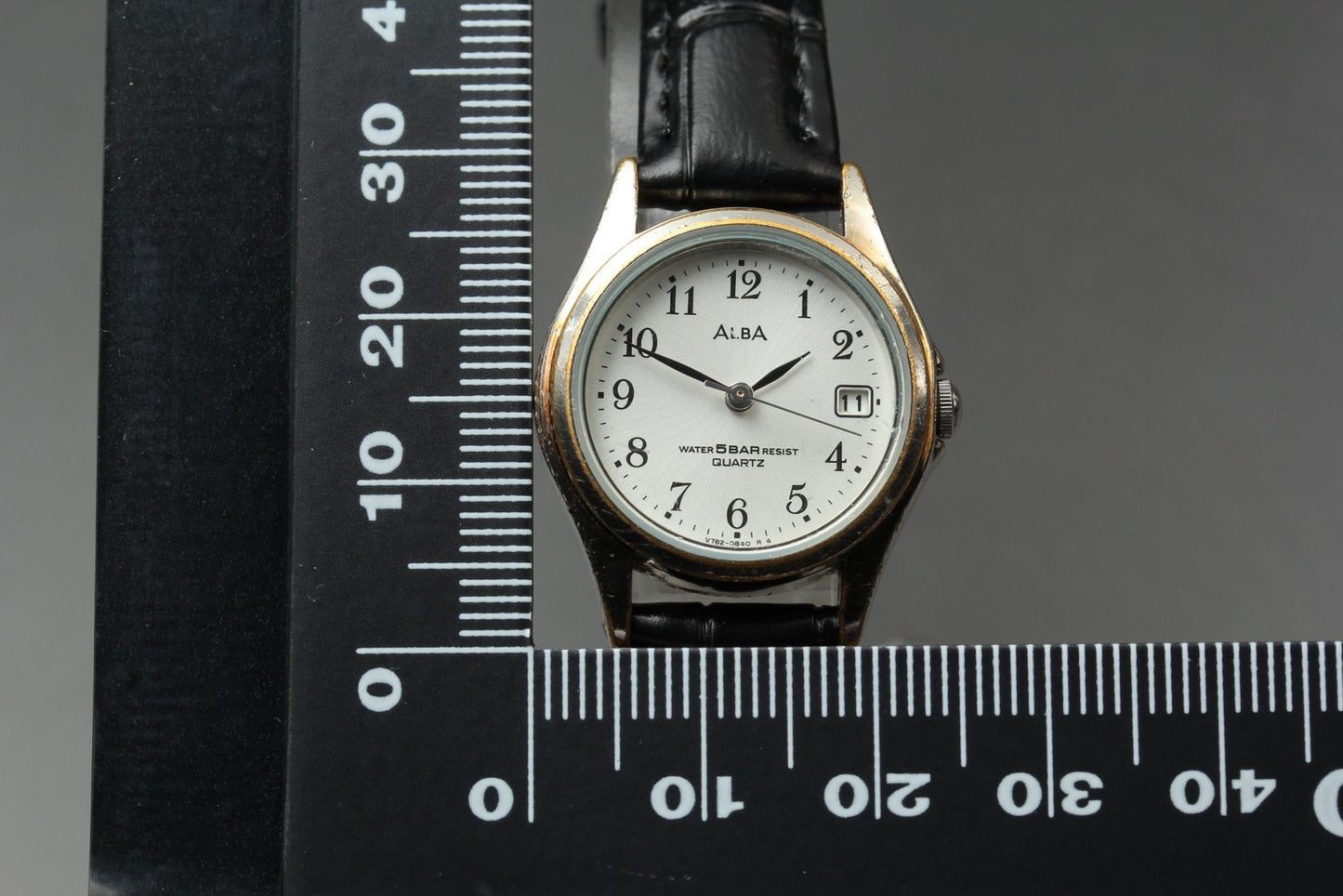 Vtg. 1994[N MINT] SEIKO ALBA V782-0500 Day 25mm Silver Quartz Ladies Watch JAPAN