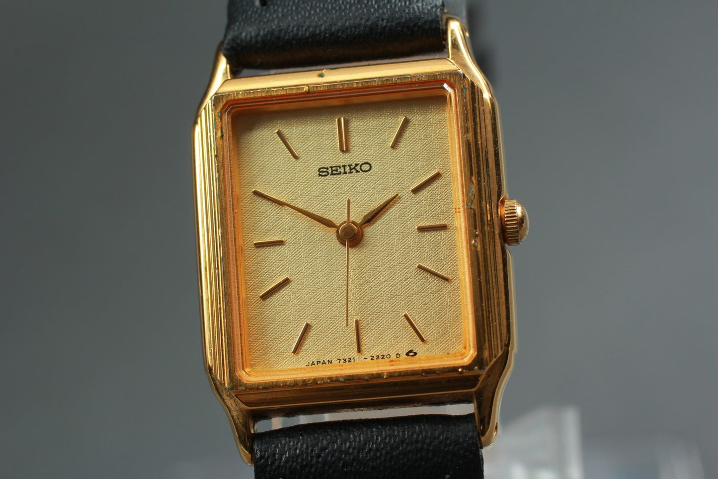 Vtg.1990 [N MINT ] SEIKO 7321-6280 Tank 20mm Gold Quartz Ladies Watch JAPAN