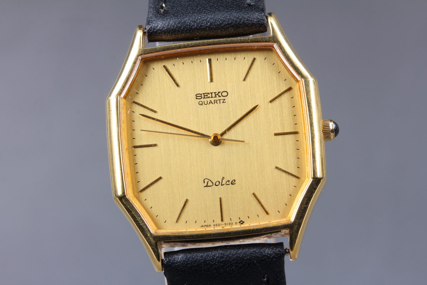Vtg. 1984 [N MINT ] SEIKO Dolce 9521-5130 Octagon Gold Quartz Men's Watch JAPAN