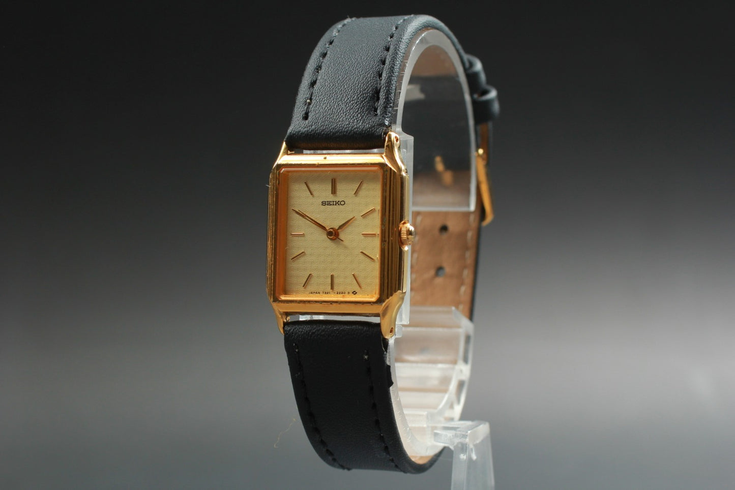 Vtg.1990 [N MINT ] SEIKO 7321-6280 Tank 20mm Gold Quartz Ladies Watch JAPAN