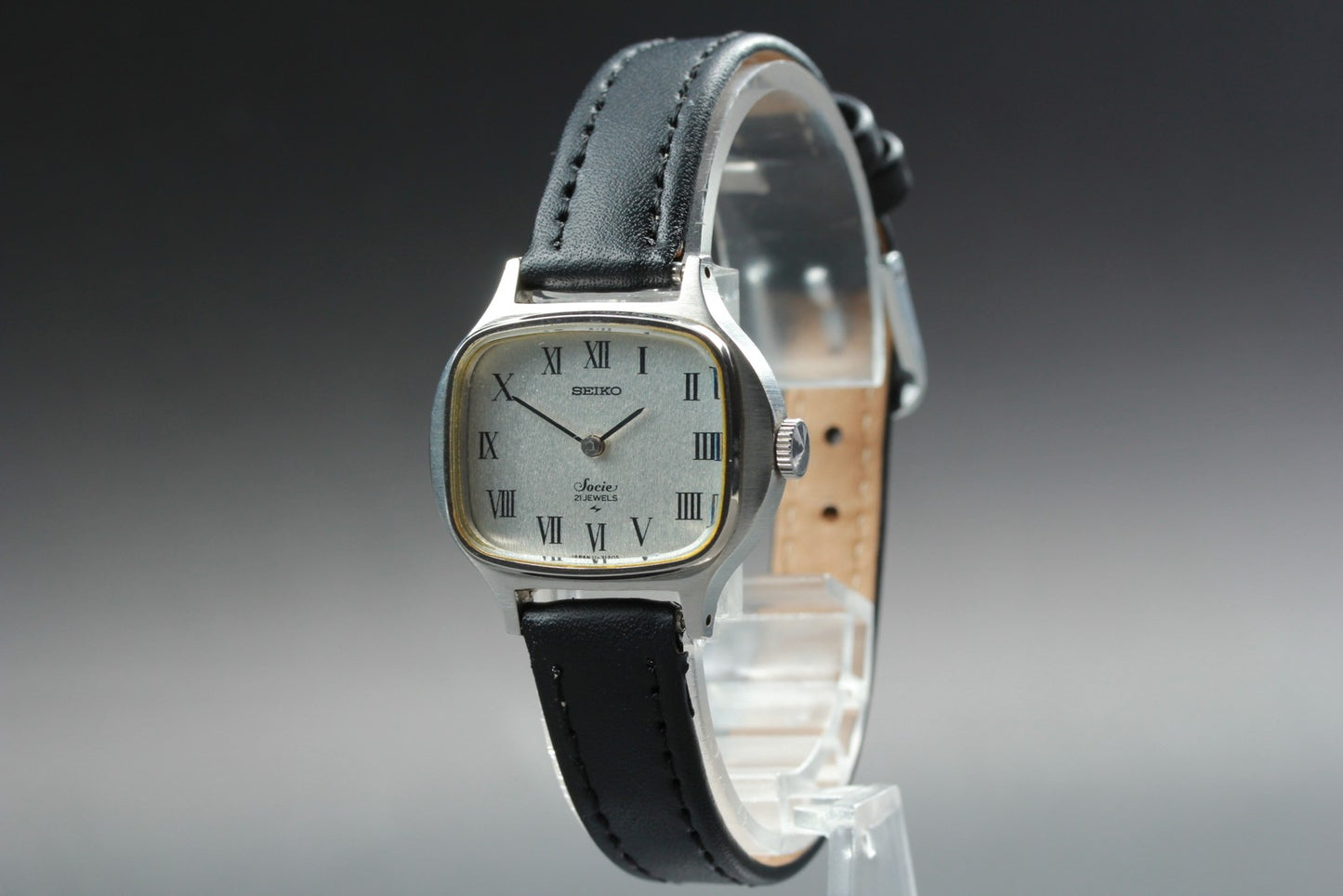 Vtg. [N MINT] SEIKO Socie 11-4020 Roman 28mm Silver Manual Ladies Watch JAPAN
