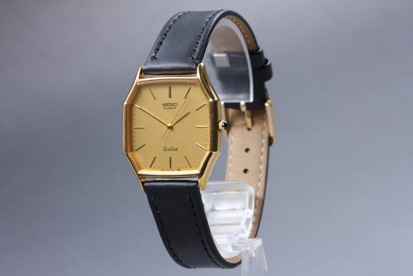 Vtg. 1984 [N MINT ] SEIKO Dolce 9521-5130 Octagon Gold Quartz Men's Watch JAPAN