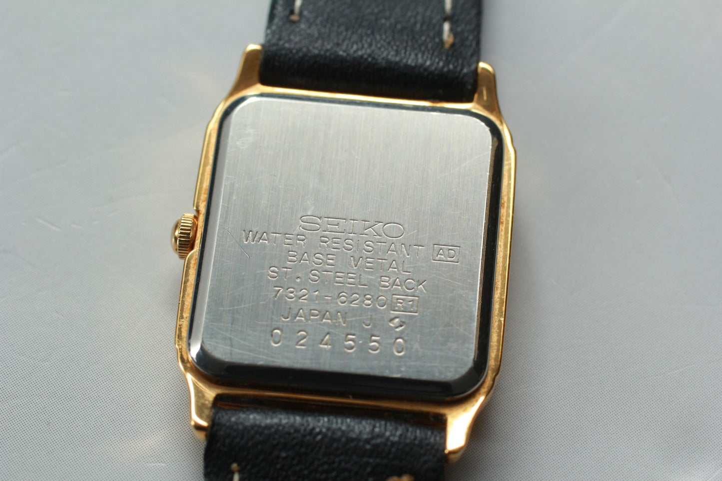 Vtg.1990 [N MINT ] SEIKO 7321-6280 Tank 20mm Gold Quartz Ladies Watch JAPAN