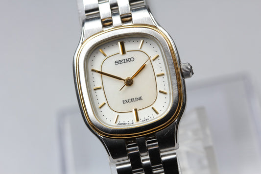 Vtg.2001 [N MINT] SEIKO EXCELINE 4J41-0AA0 21mm Quartz Ladies Watch From JAPAN