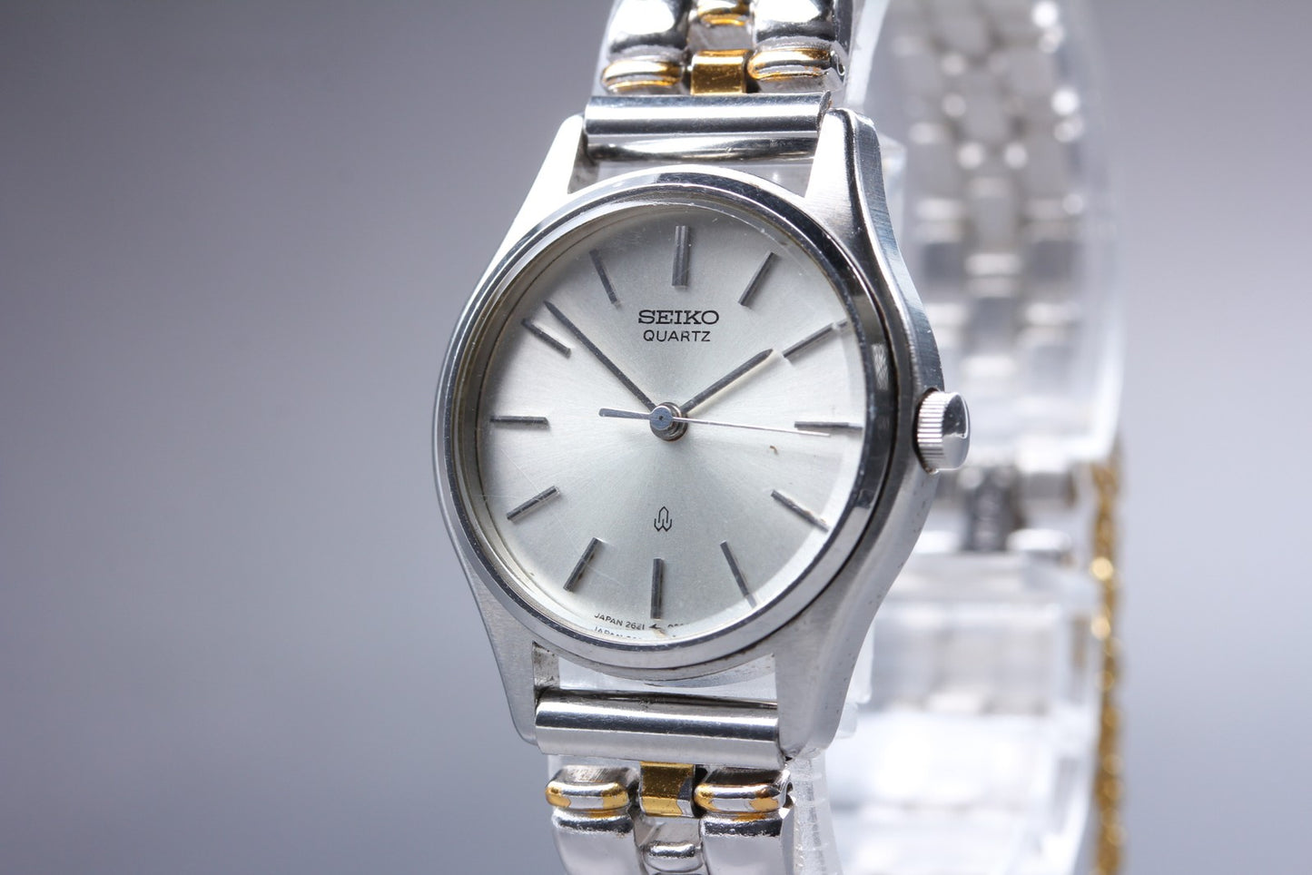 Vtg. 1989[N MINT] SEIKO 2621-0080 Bracelet 25mm Silver Quartz Ladies Watch JAPAN