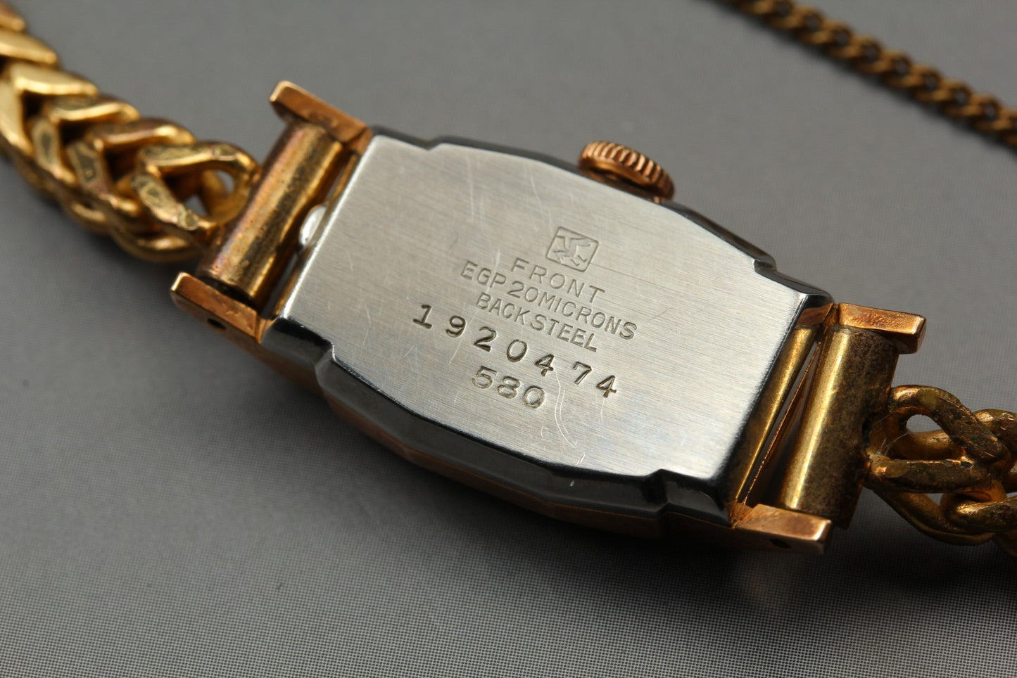 Vtg. [N MINT] SEIKO SOLAR 580 Tank  Bracelet Gold Manual Ladies Watch From JAPAN