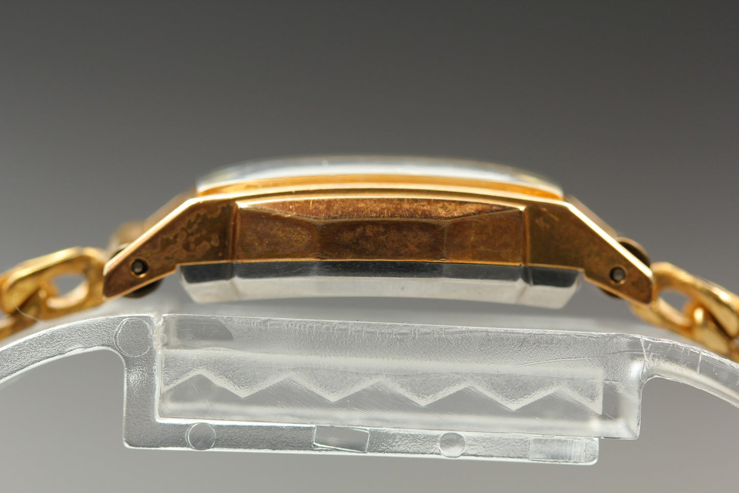 Vtg. [N MINT] SEIKO SOLAR 580 Tank  Bracelet Gold Manual Ladies Watch From JAPAN