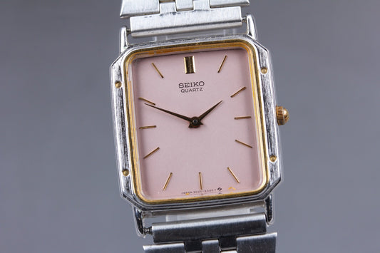 Vtg.1983 [N MINT] SEIKO 9020-5250 Bracelet Tank 26.5mm Quartz Men's Watch JAPAN