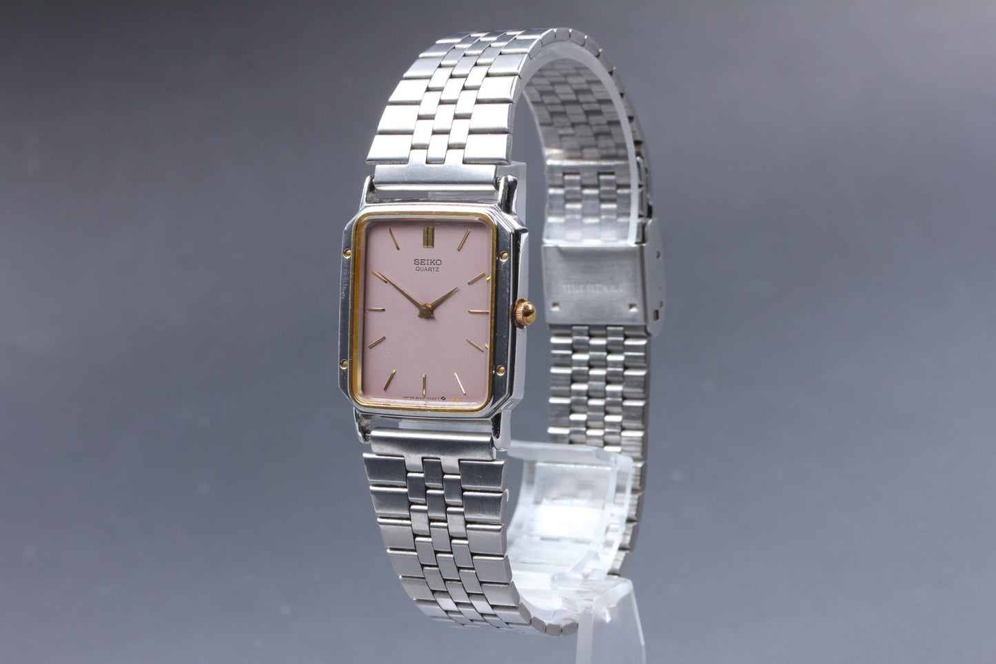 Vtg.1983 [N MINT] SEIKO 9020-5250 Bracelet Tank 26.5mm Quartz Men's Watch JAPAN