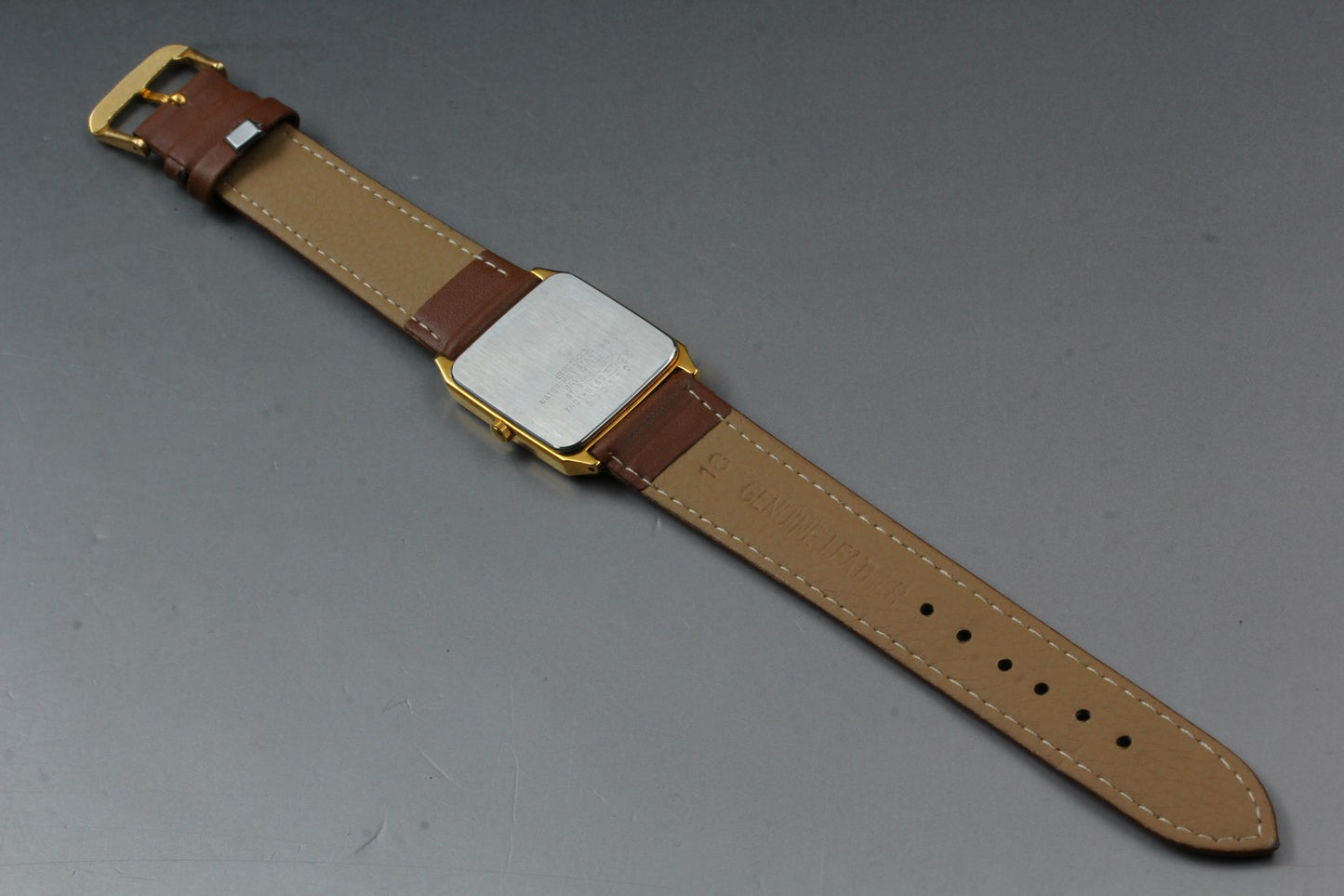 Vtg. 1995[N MINT ] SEIKO SPIRIT 7N01-5180 Tank Gold Quartz Men's Watch JAPAN