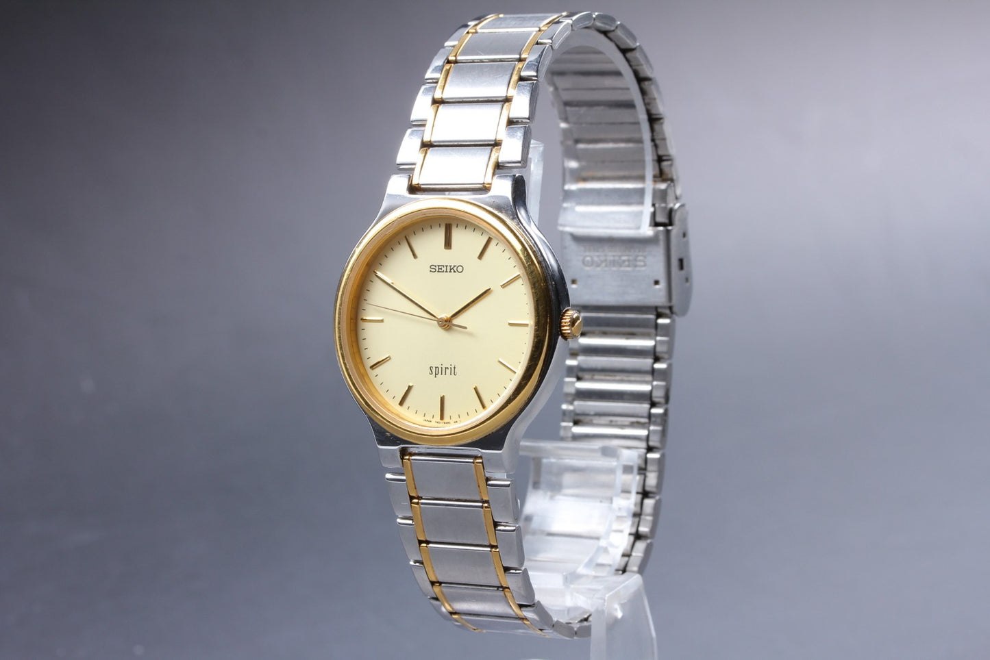 Vtg.1996 [Near MINT] SEIKO Spirit 7N01-6A70 33mm Silver Quartz Men's Watch JAPAN