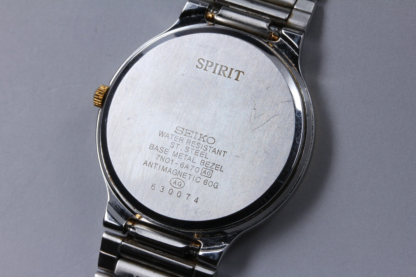 Vtg.1996 [Near MINT] SEIKO Spirit 7N01-6A70 33mm Silver Quartz Men's Watch JAPAN