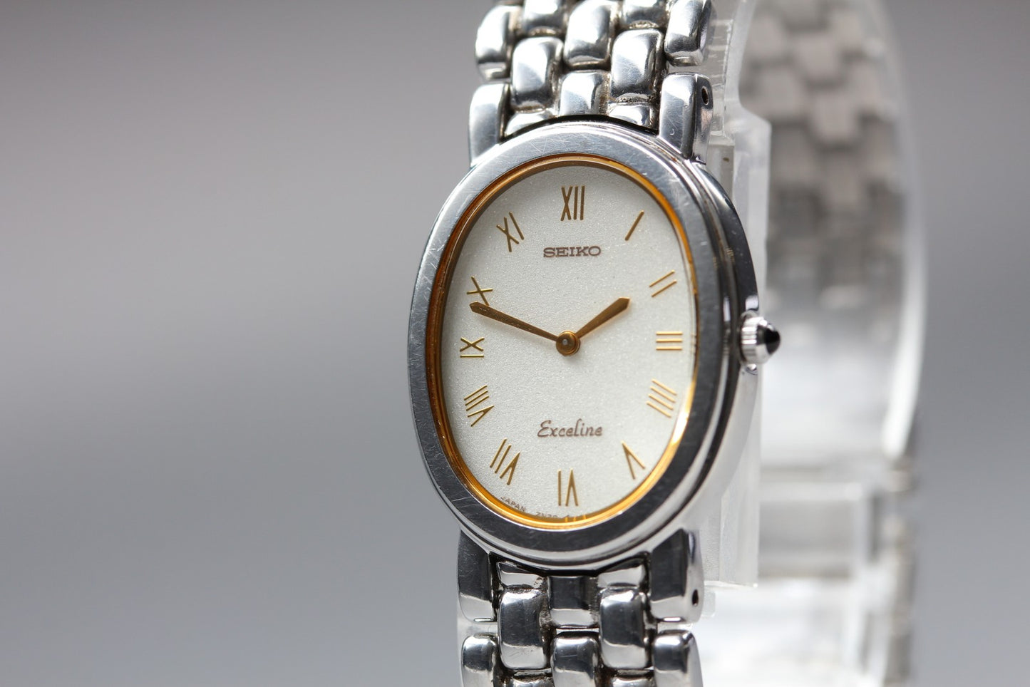 Vtg. [N MINT] SEIKO Exceline 2N20-5020 Bracelet Roman Quartz Ladies Watch JAPAN