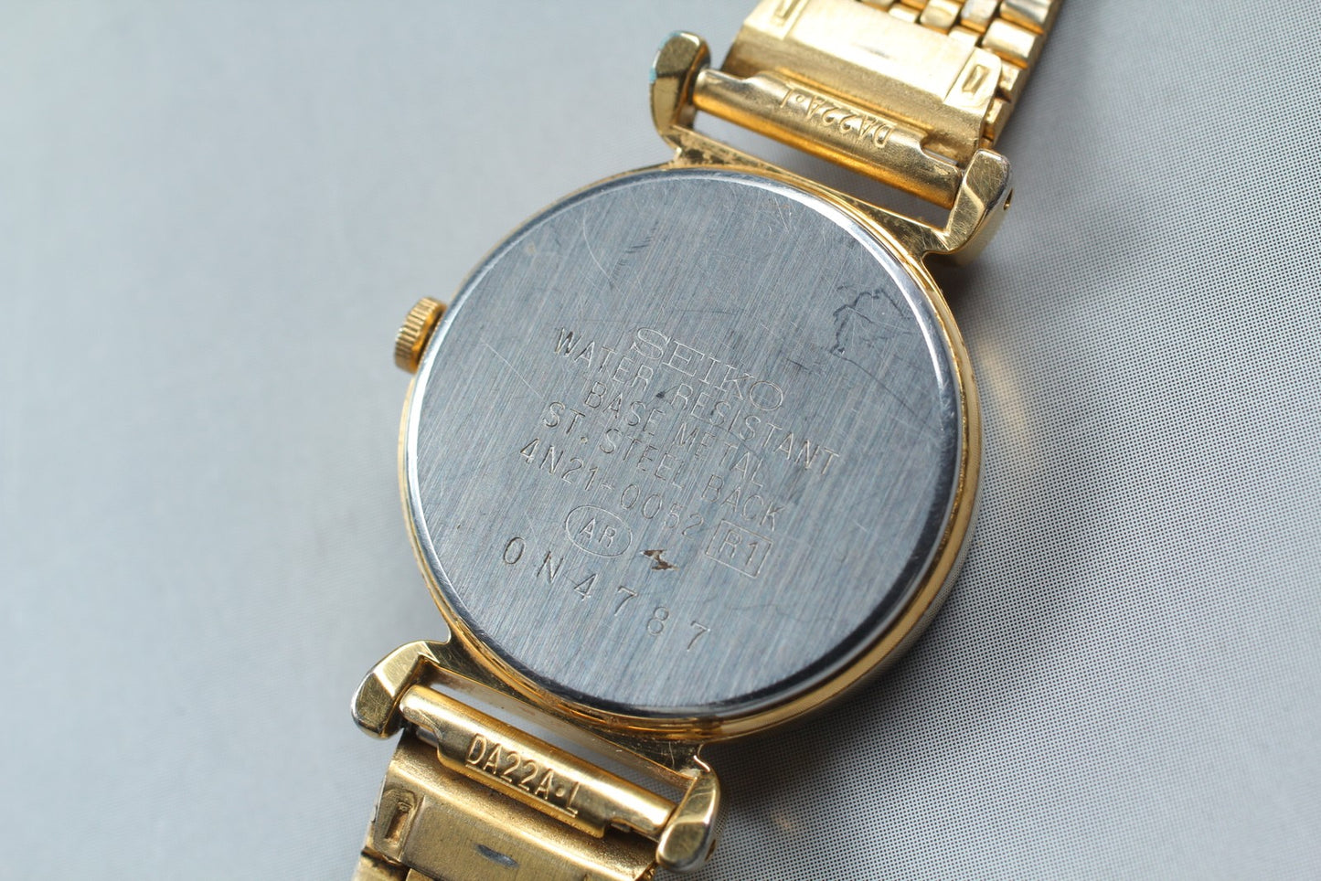 Vtg.2000 [N MINT] SEIKO 4N21-0052 22mm Bracelet Gold Quartz Ladies Watch JAPAN