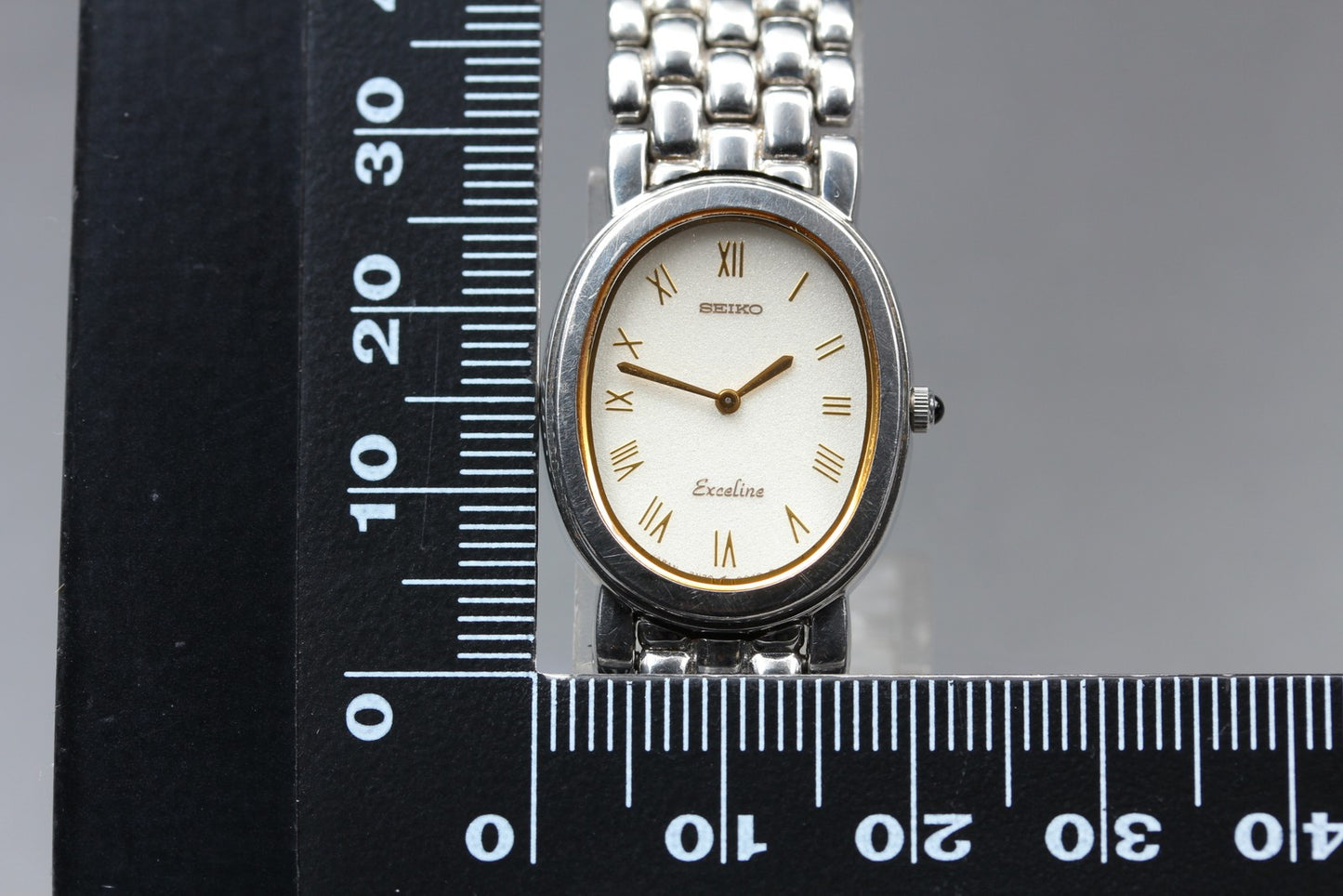 Vtg. [N MINT] SEIKO Exceline 2N20-5020 Bracelet Roman Quartz Ladies Watch JAPAN