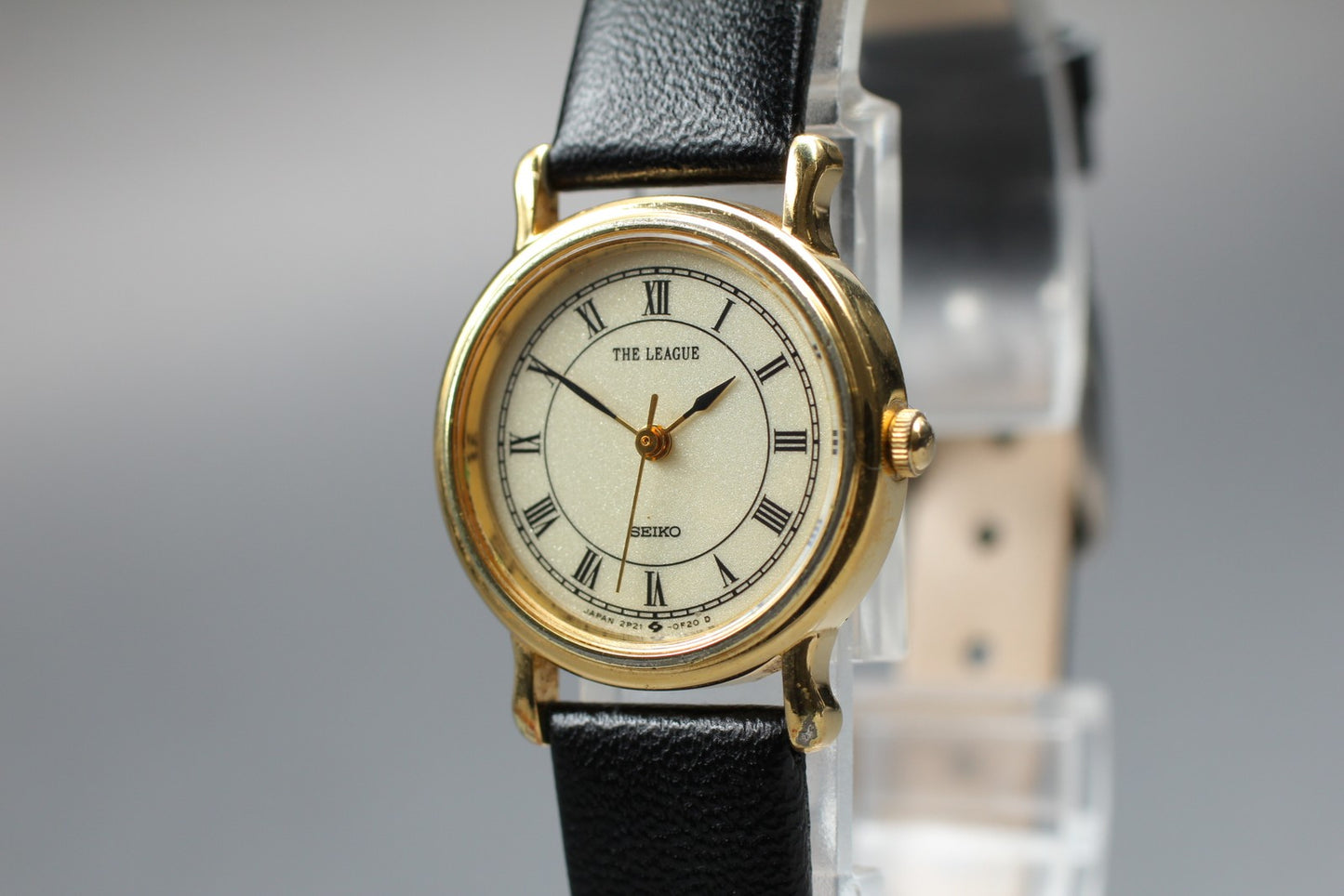 Vtg. [N MINT] SEIKO THE LEAGUE 2P21-0B00 Roman Gold Quartz Ladies Watch JAPAN