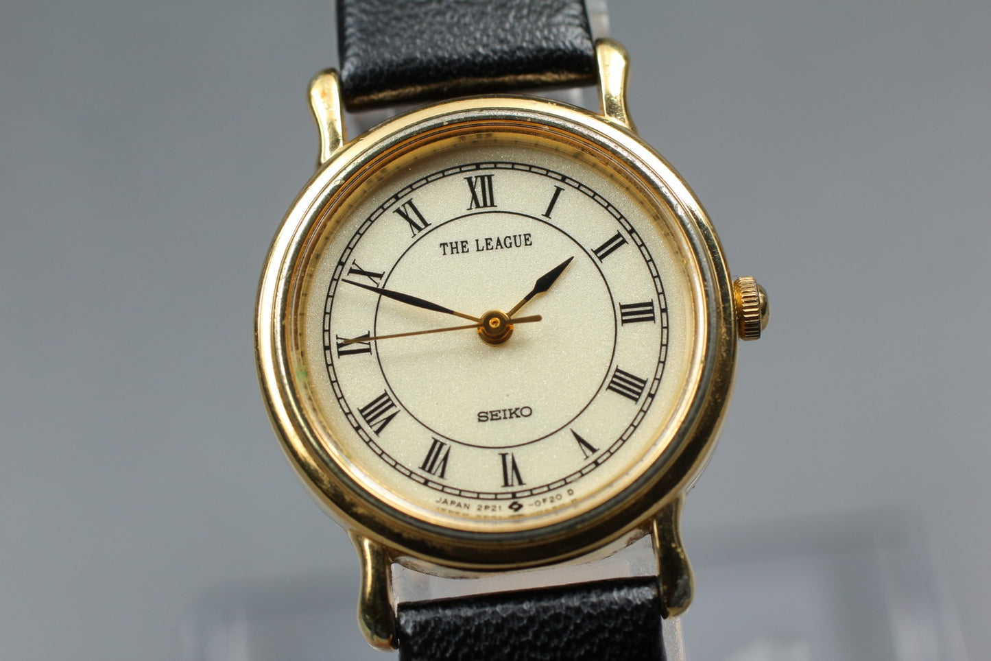 Vtg. [N MINT] SEIKO THE LEAGUE 2P21-0B00 Roman Gold Quartz Ladies Watch JAPAN