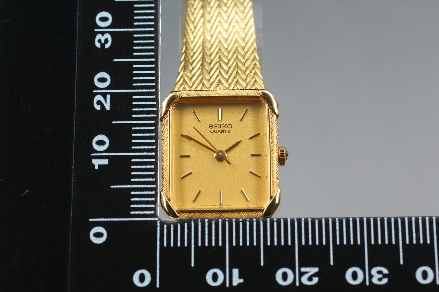 Vtg.1986 [N MINT] SEIKO 7321-5810 Tank 18mm Bracelet Gold Quartz Ladies Watch JP