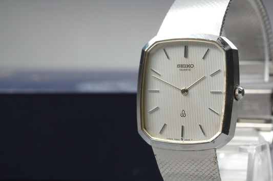 Vtg.1978 [N MINT] SEIKO 7820-5380 Bracelet Tank 29mm Quartz Men's Watch JAPAN