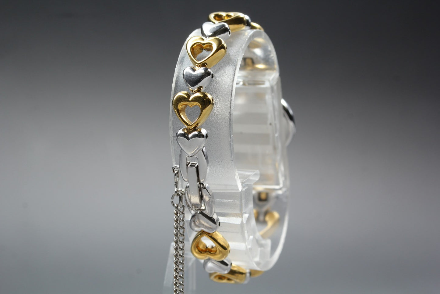 Vtg. [N MINT] SEIKO 1E20-0030 Bracelet Heart Silver Quartz Ladies Watch JAPAN