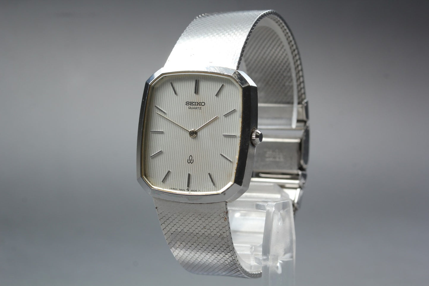 Vtg.1978 [N MINT] SEIKO 7820-5380 Bracelet Tank 29mm Quartz Men's Watch JAPAN