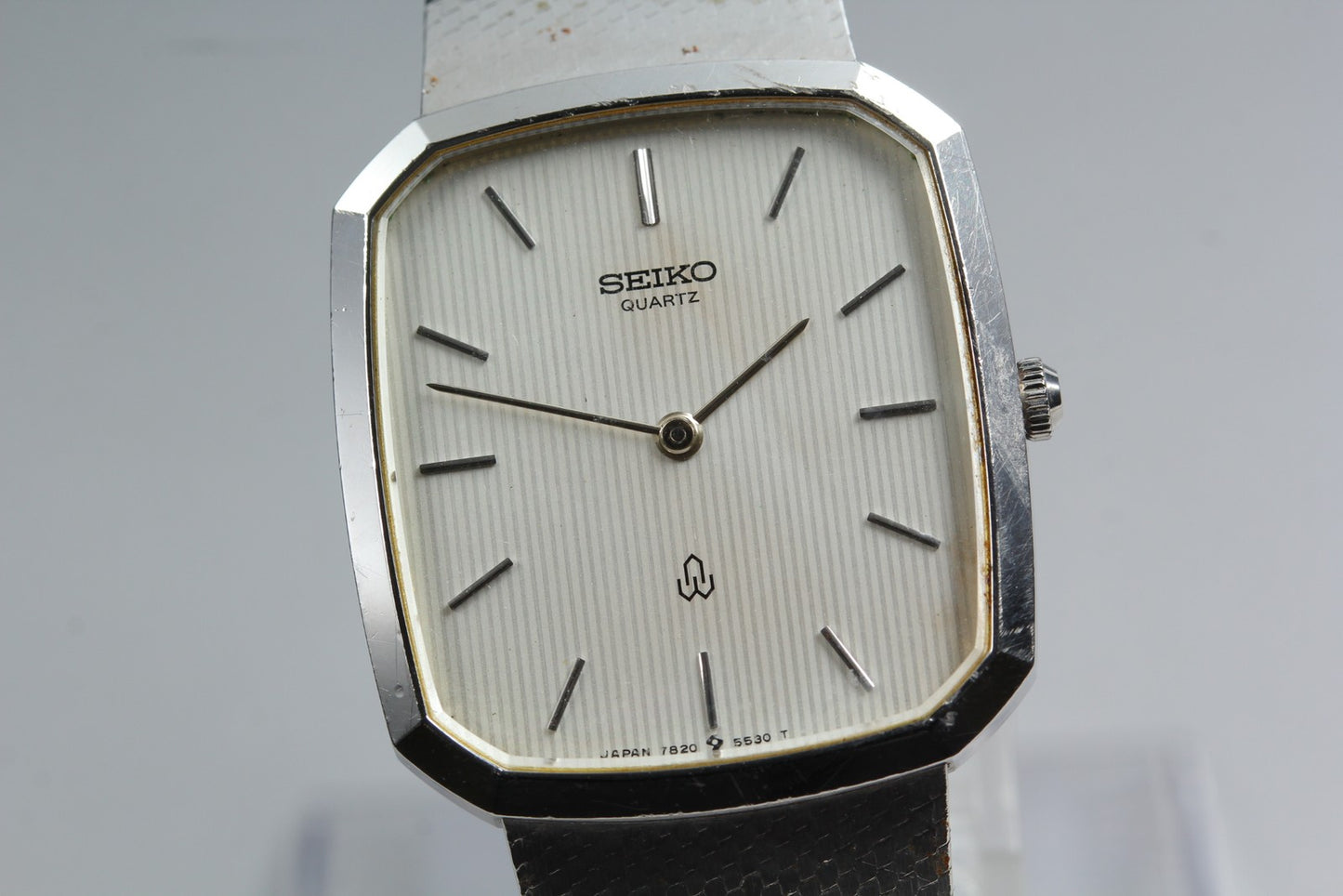 Vtg.1978 [N MINT] SEIKO 7820-5380 Bracelet Tank 29mm Quartz Men's Watch JAPAN