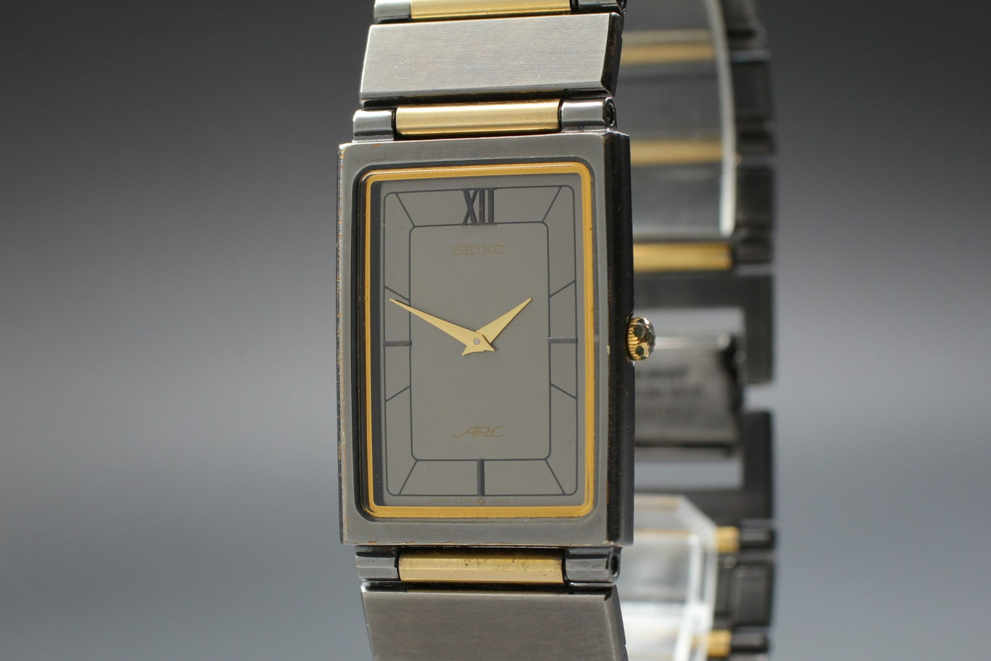 Vin.1985[N MINT] SEIKO ARC 7320-6360 Tank 21mm Bracelet Quartz Men's Watch JAPAN