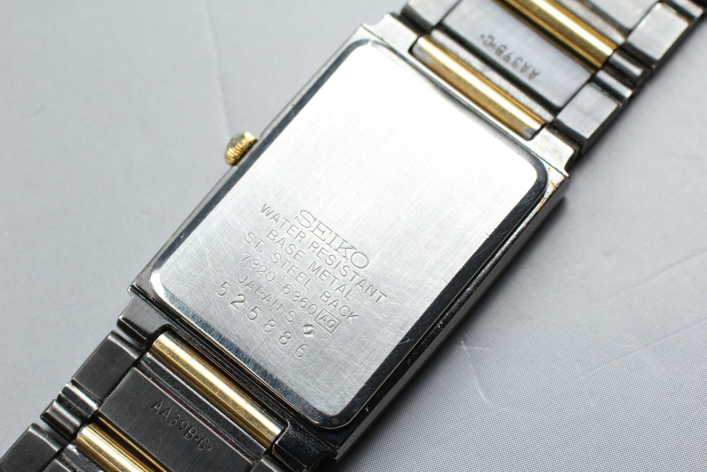 Vin.1985[N MINT] SEIKO ARC 7320-6360 Tank 21mm Bracelet Quartz Men's Watch JAPAN