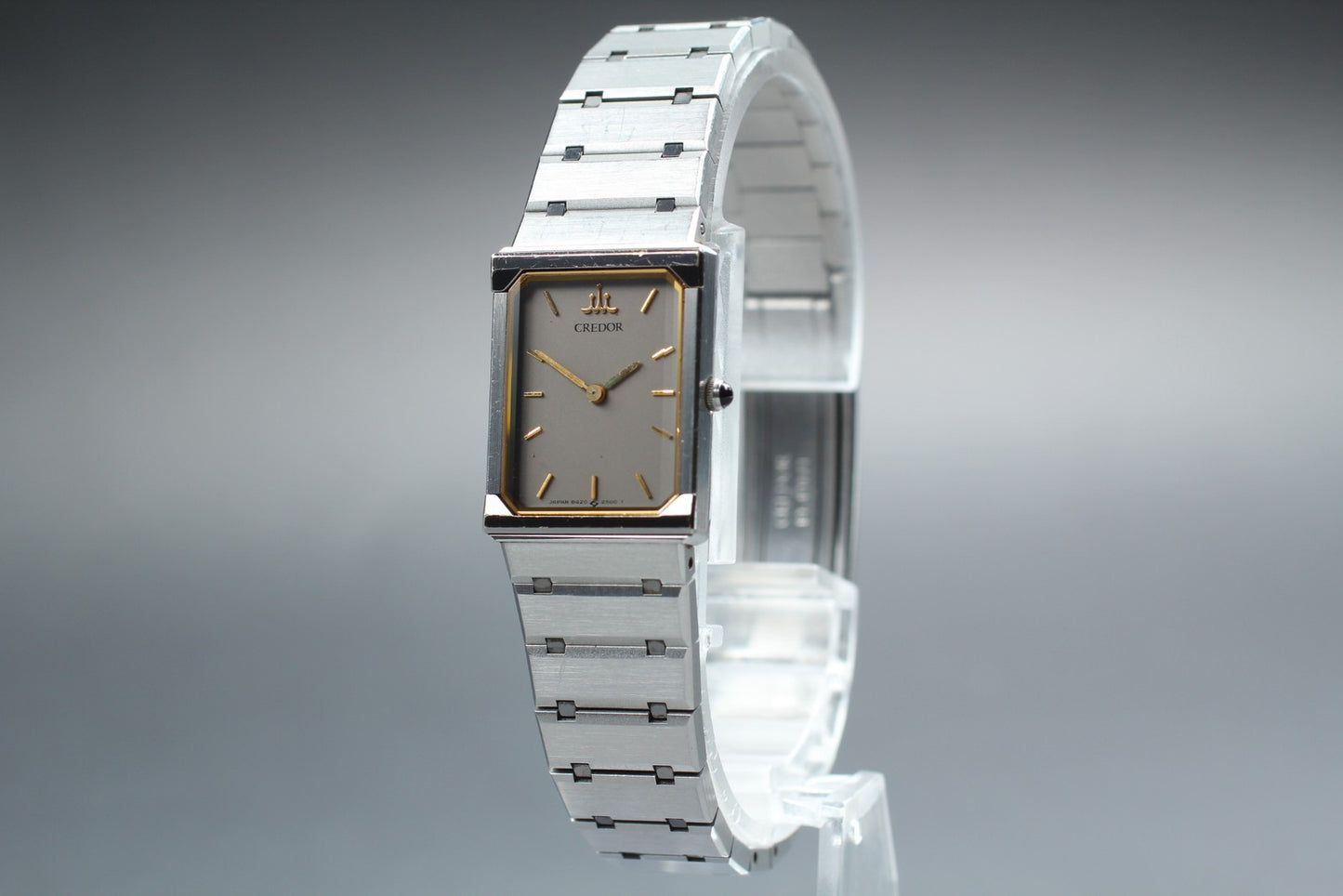 Vtg.1995 [N MINT] SEIKO CREDOR 8420-7660 Tank 17mm Quartz Ladies Watch JAPAN