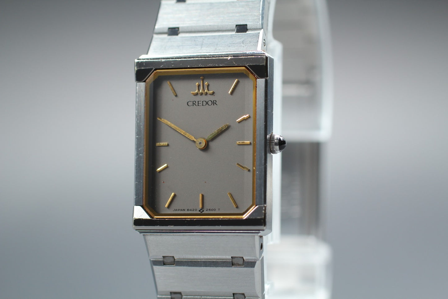 Vtg.1995 [N MINT] SEIKO CREDOR 8420-7660 Tank 17mm Quartz Ladies Watch JAPAN