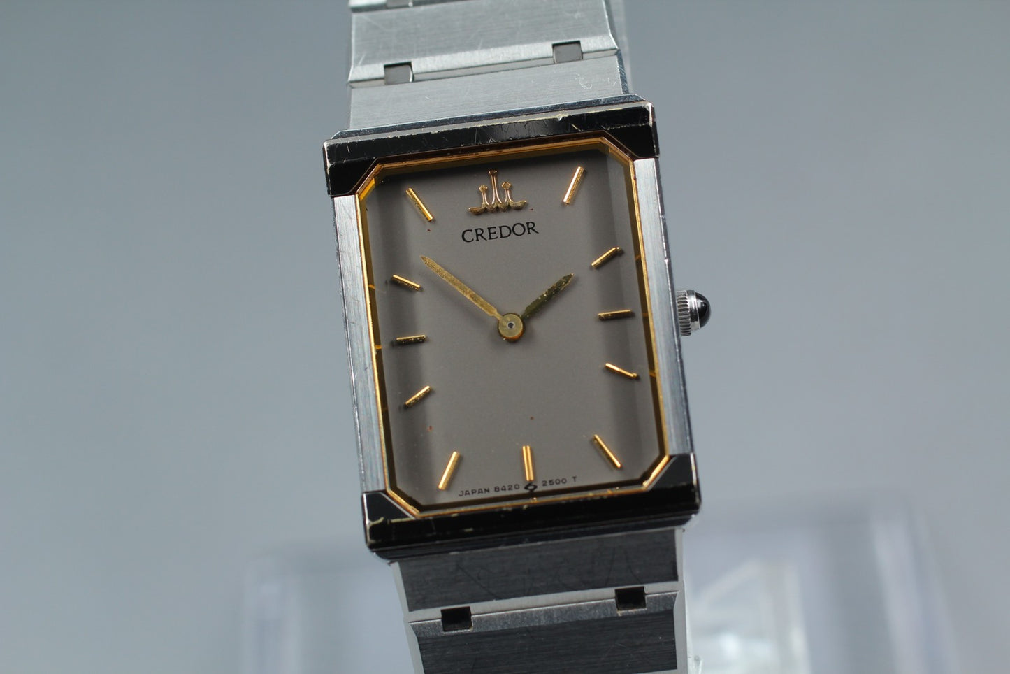 Vtg.1995 [N MINT] SEIKO CREDOR 8420-7660 Tank 17mm Quartz Ladies Watch JAPAN