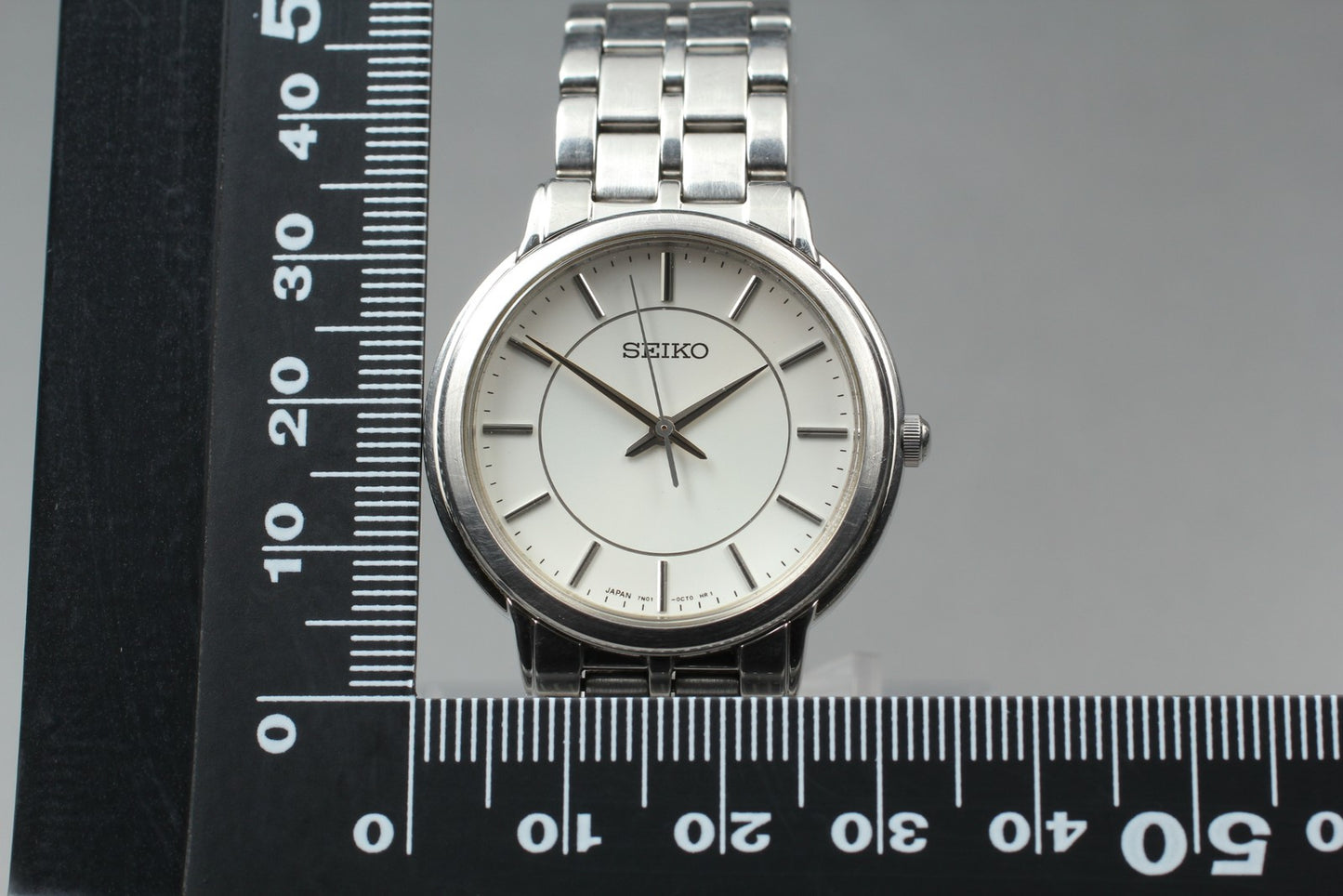 Vin.1991 [N MINT] SEIKO 7N01-0BC0 Round 31mm Silver Quartz Men's Watch JAPAN