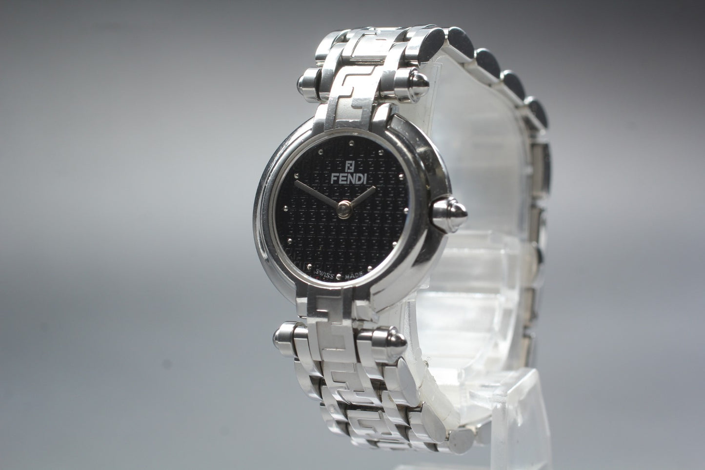Vintage [N MINT] FENDI 750L Bracelet Black Silver Quartz Ladies Watch From JAPAN