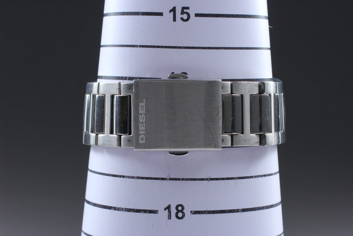 [Near MINT Fullset] DIESEL DZ-1366 Square 44mm Silver Quartz Men's Watch JAPAN