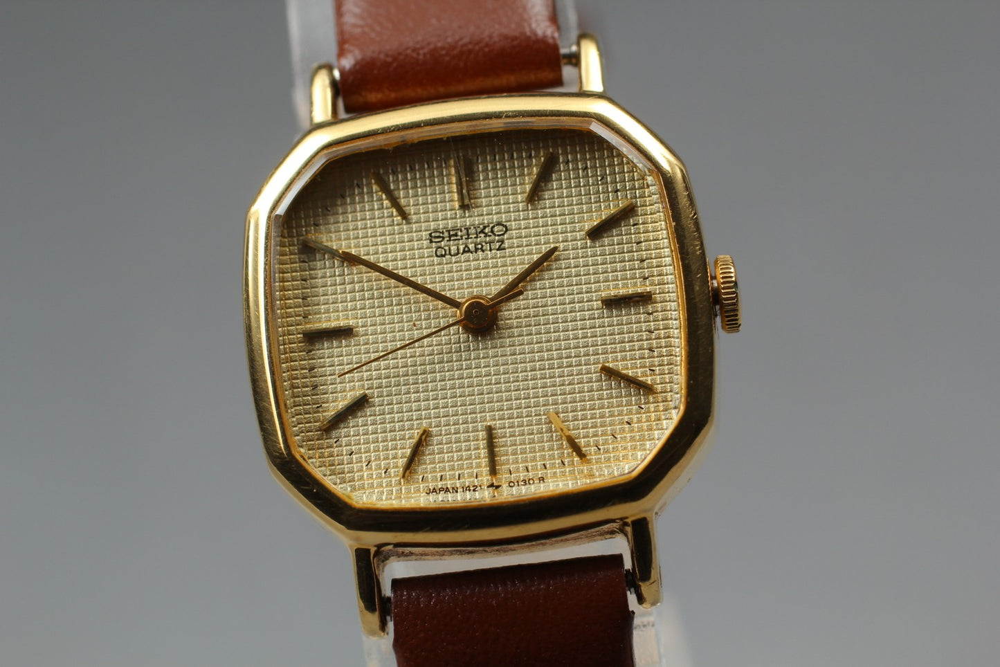 Vin.1991 [N MINT] SEIKO 1421-5060 Square Gold Quartz Ladies Watch From JAPAN