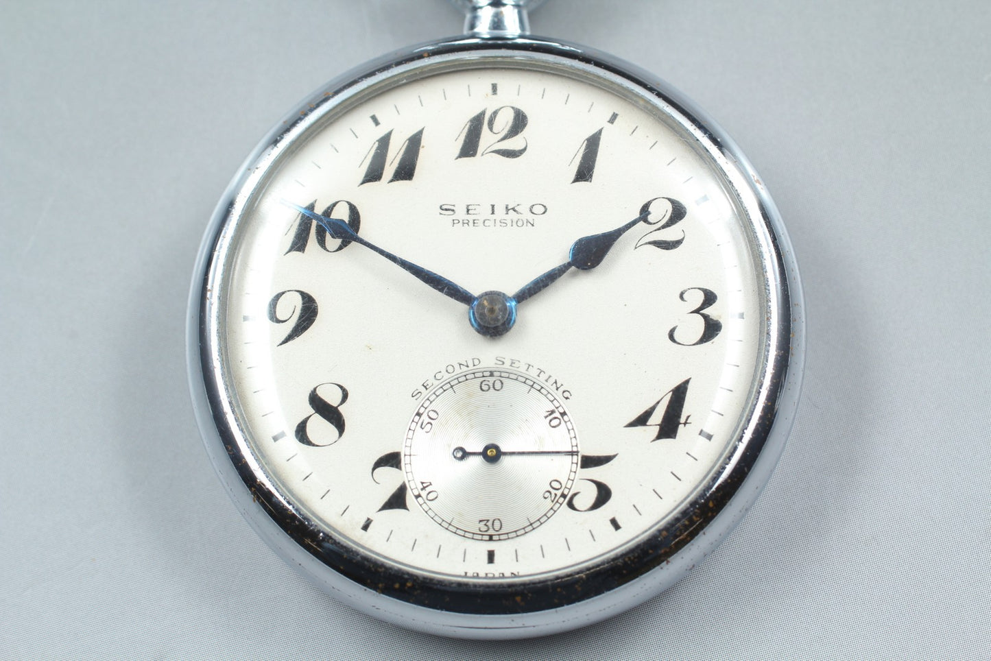 Vintage.1958 [N MINT] SEIKO SHA PRECISION 50mm Silver Manual Pocket watch JAPAN